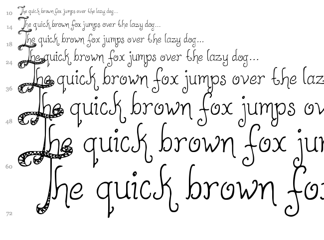 DJB Happily Ever After font waterfall